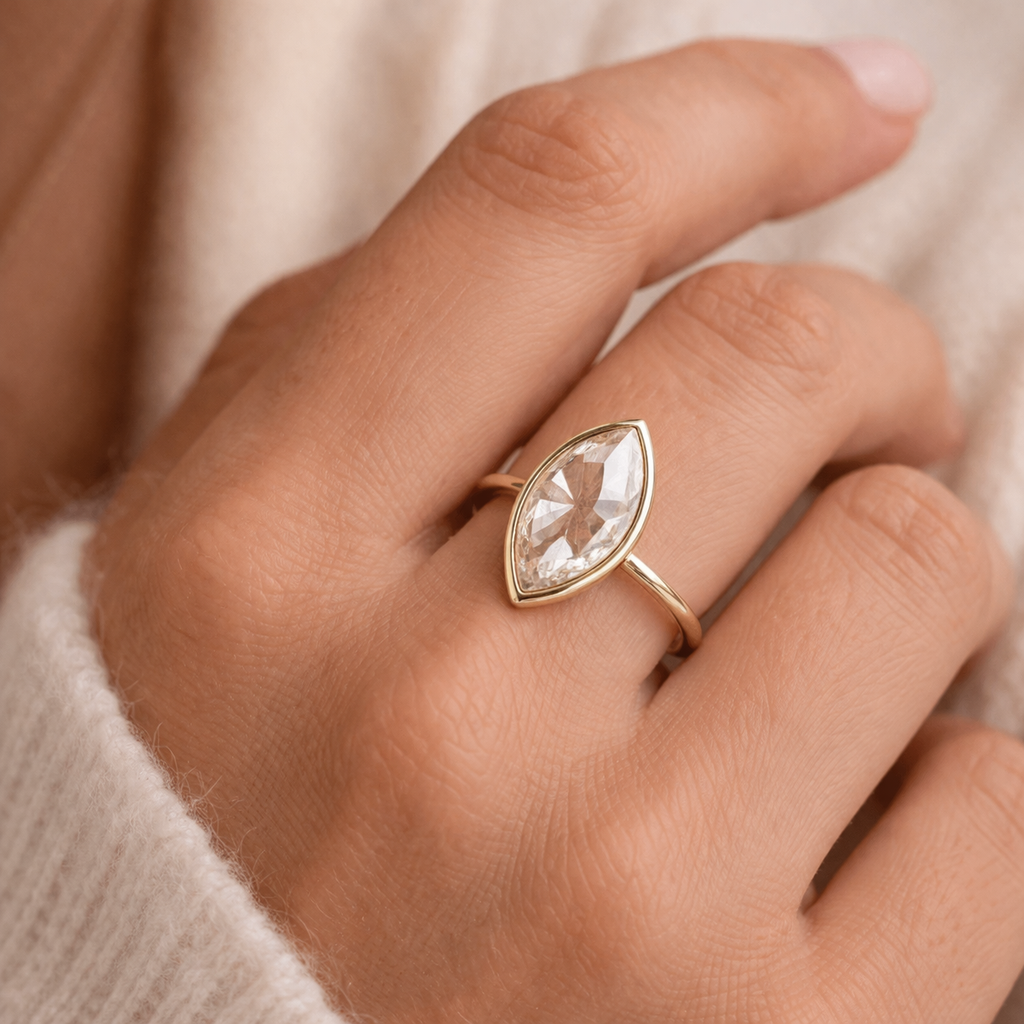 0.99ct Old European Diamond Art Deco Engagement Ring 14K